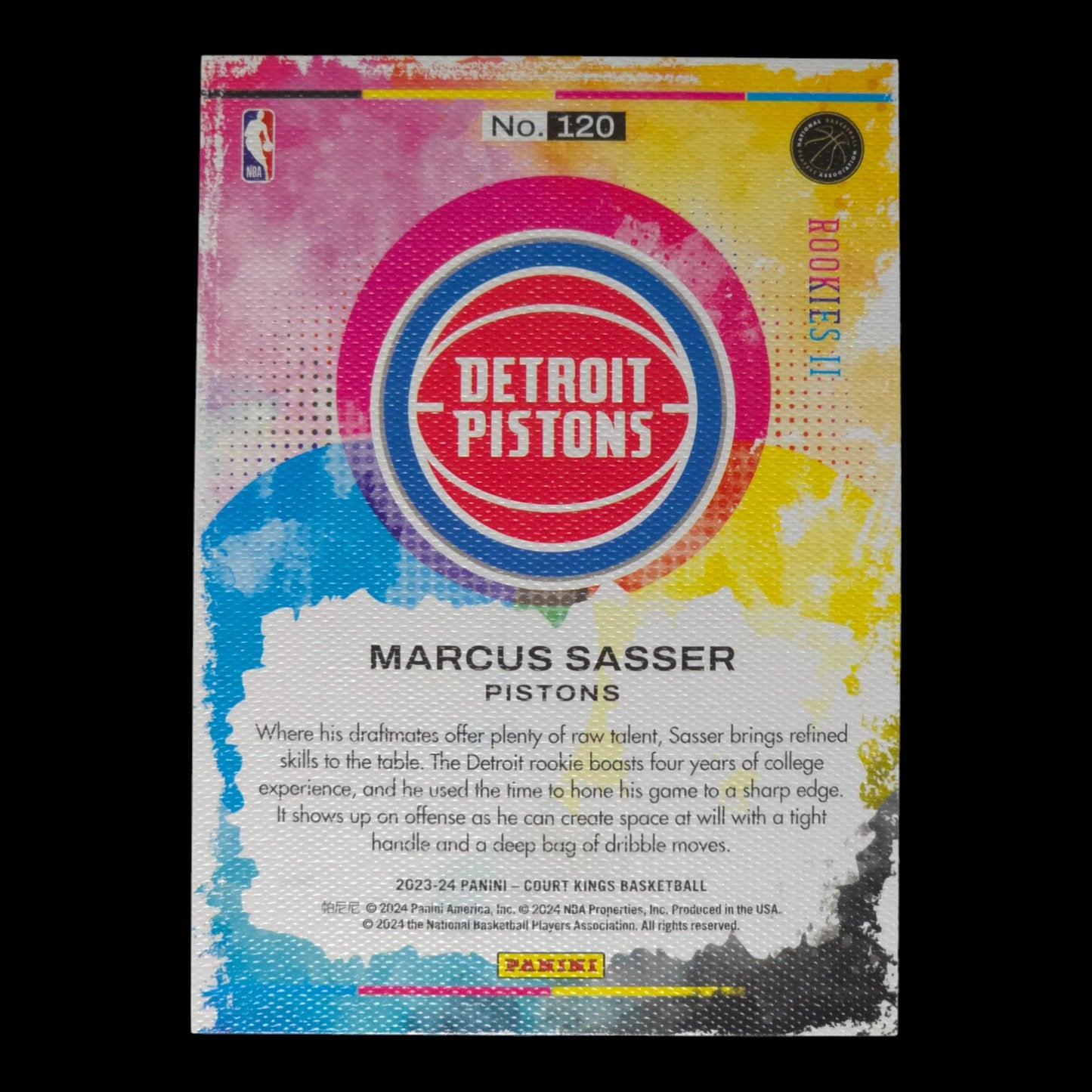 2023-24 MARCUSS SASSER Rookies II Court Kings Pistons #120
