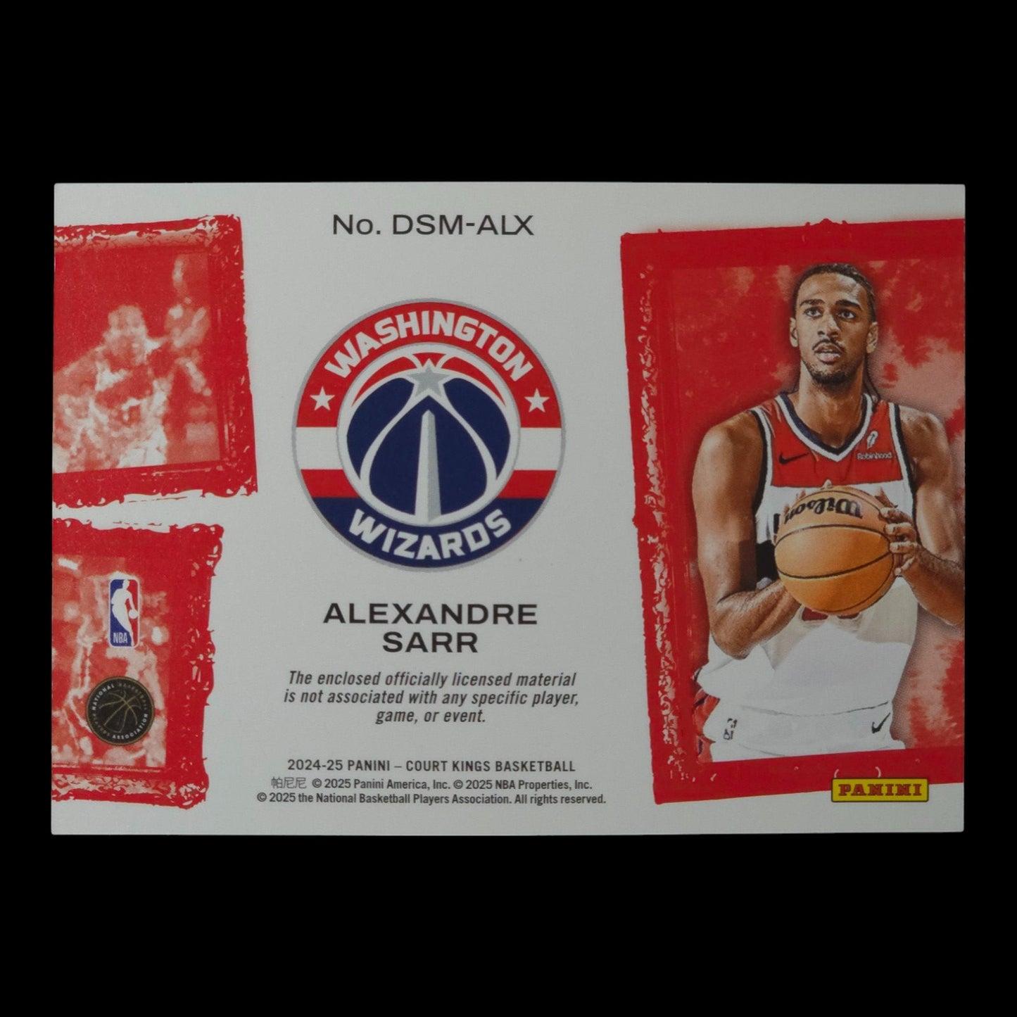 2024-25 ALEXANDRE SARR Debut Showcase Court Kings Wizards DSM-ALX