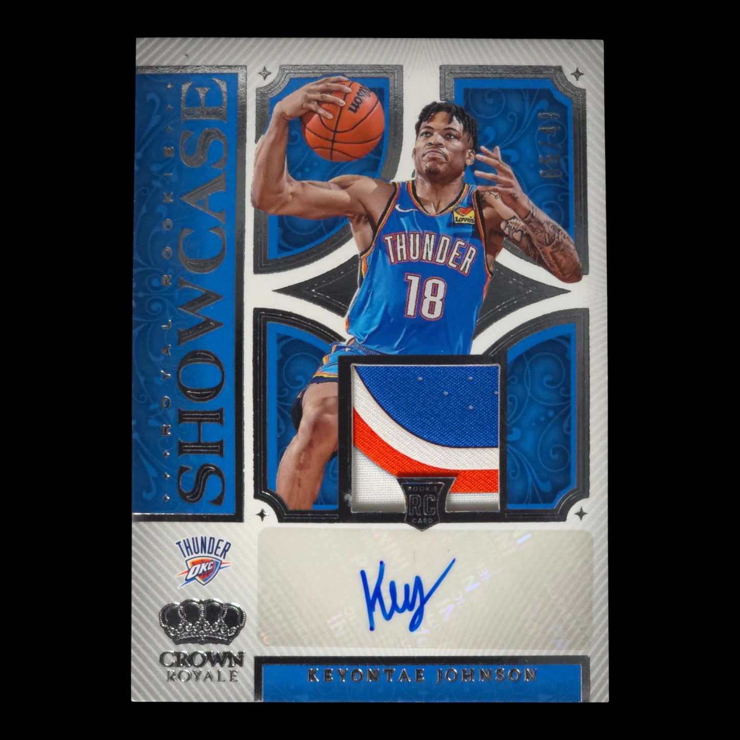 2023-24 KEYONTAE JOHNSON Royal Rookie Showcase 5/49 Crown OKC RS-KTE