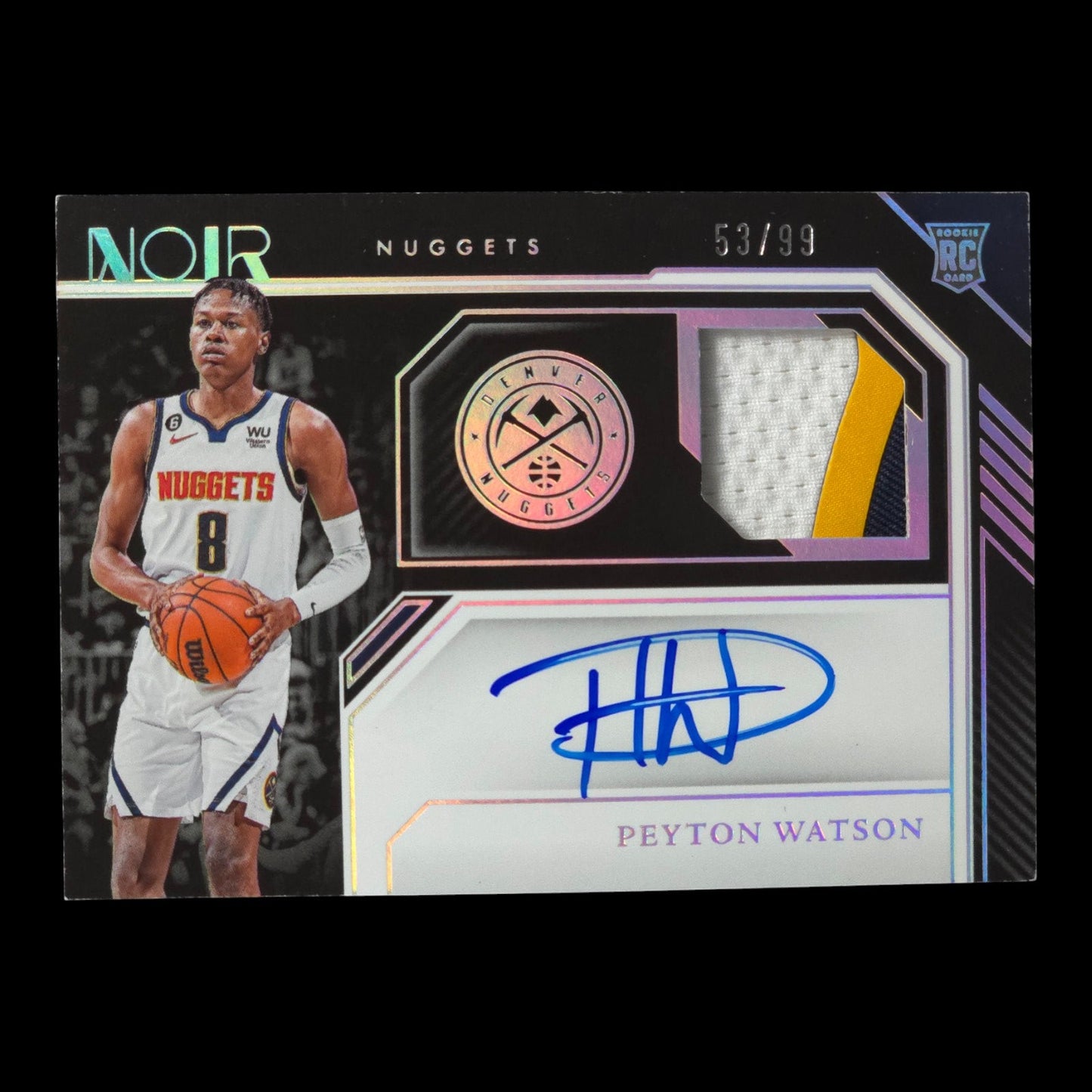 2022-23 PEYTON WATSON RPA On card Auto 53/99 Noir Nuggets #362