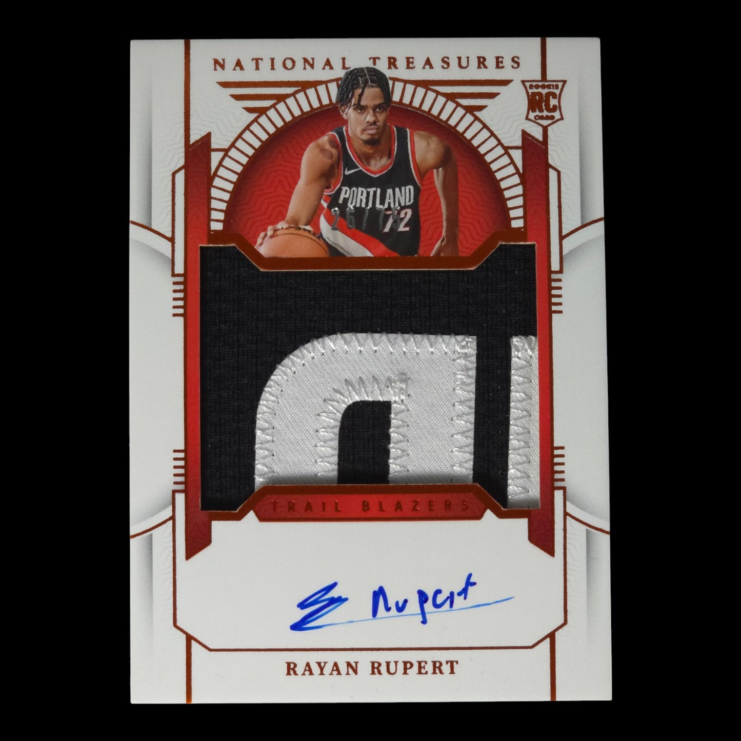 2023-24 RAYAN RUPERT RPA On card Auto 26/75 National Treasures Blazers #113