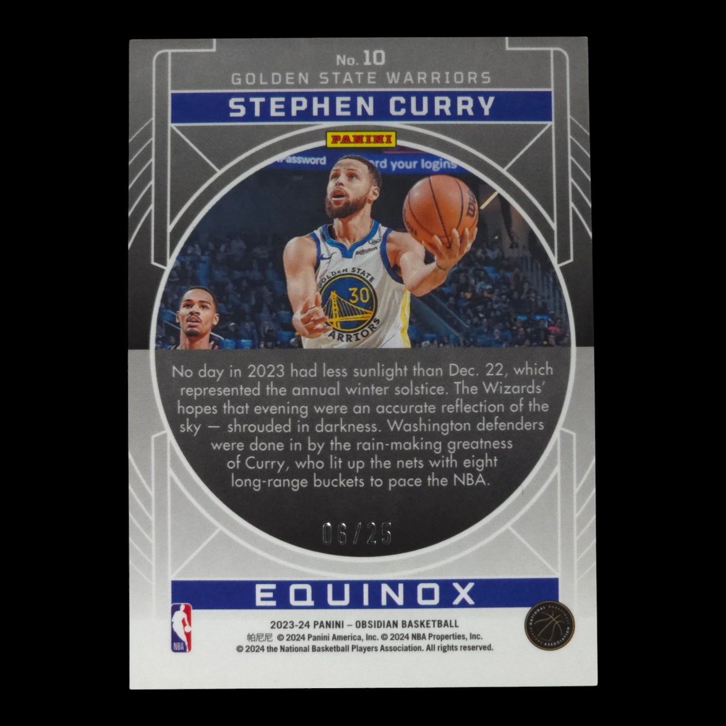 2023-24 STEPHEN CURRY Green Flood Electric Etch 6/25 Obsidian Warriors #10