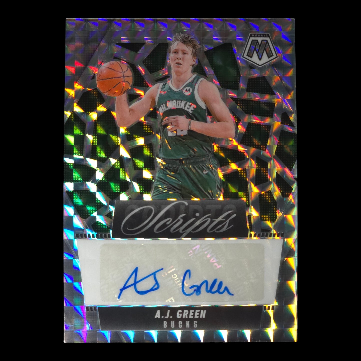 2024-25 A.J GREEN Scripts Autograph Mosaic Bucks MS-AJG