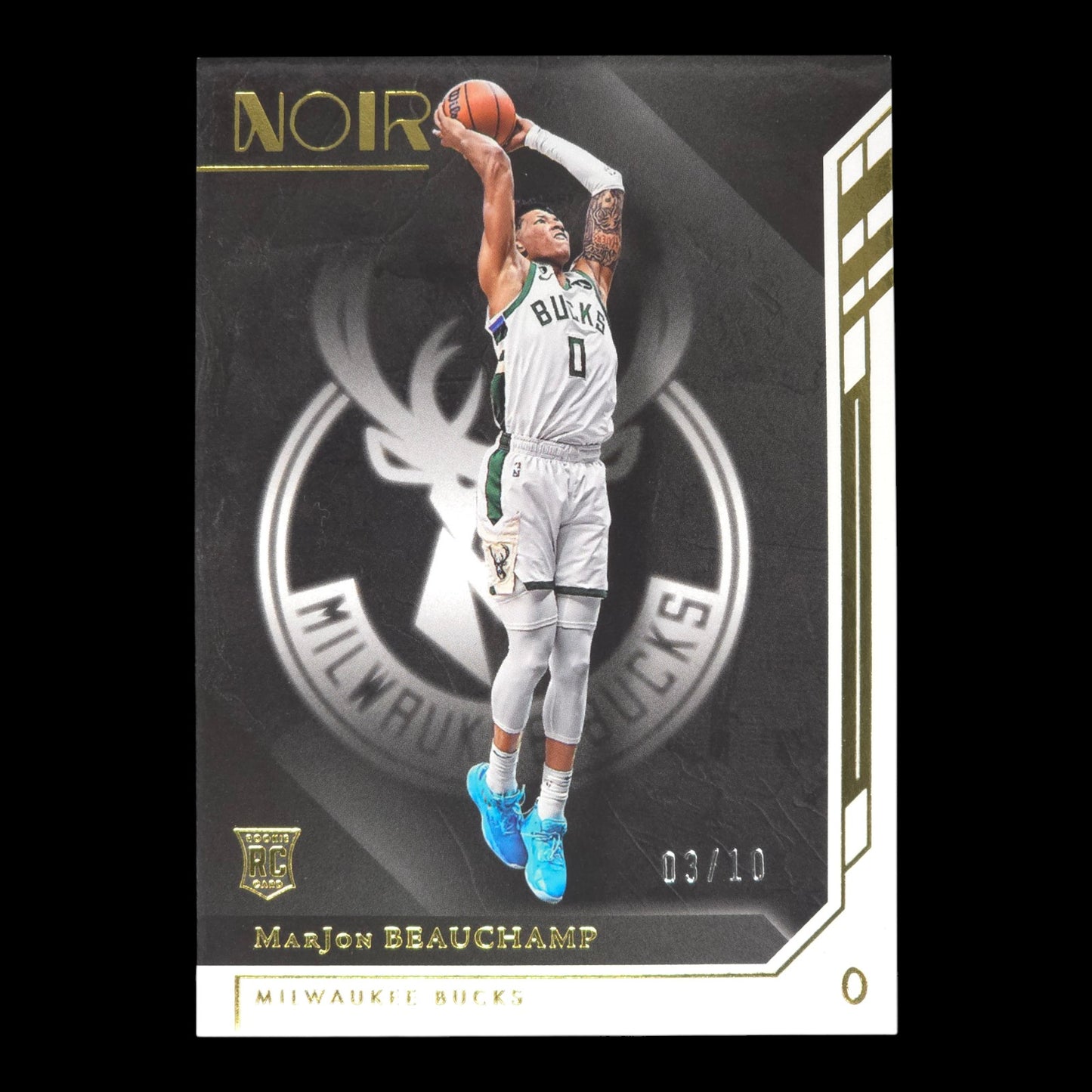 2022-23 MarJon Beauchamp Gold Rookie 3/10 Noir Bucks #146