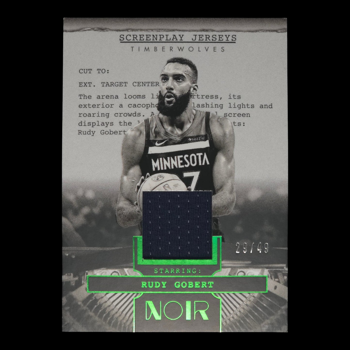 2024-25 RUDYT GOBERT Screenplay Jerseys Game Worn 29/49 Noir SJ-GOB