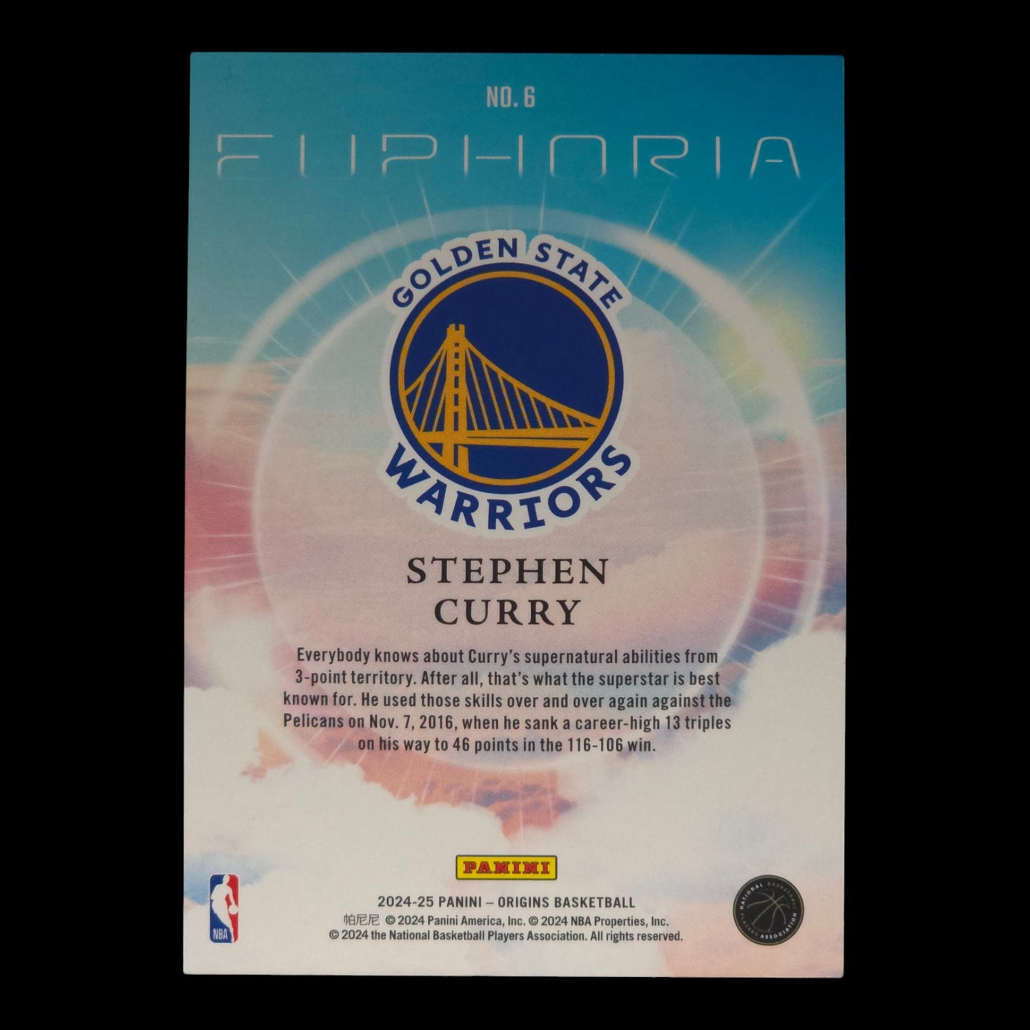 2024-25 STEPHEN CURRY EUPHORIA Pink 80/99 Origins Warriors #6