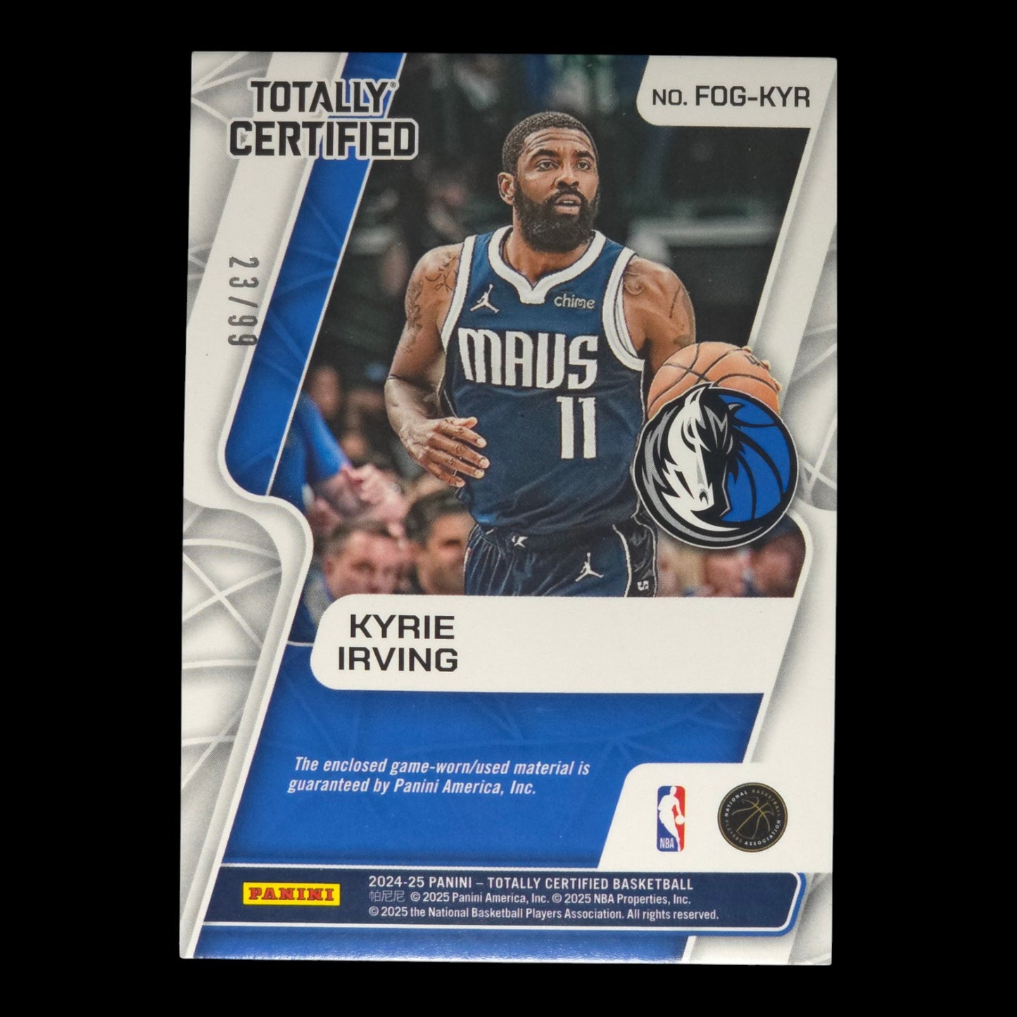 2024-25 KYRIE IRVING Fabric of the Game 23/99 Totally Certified FOG-KYR