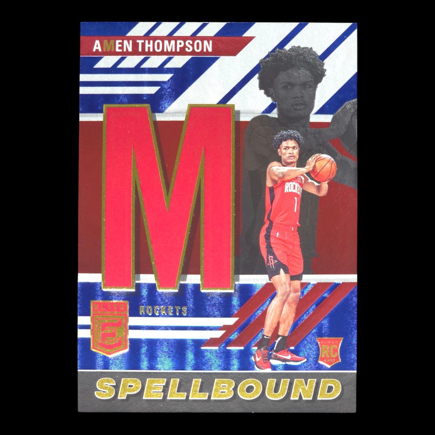 2023-24 AMEN THOMPSON Spellbound Blue 10/99 Elite Rockets #17