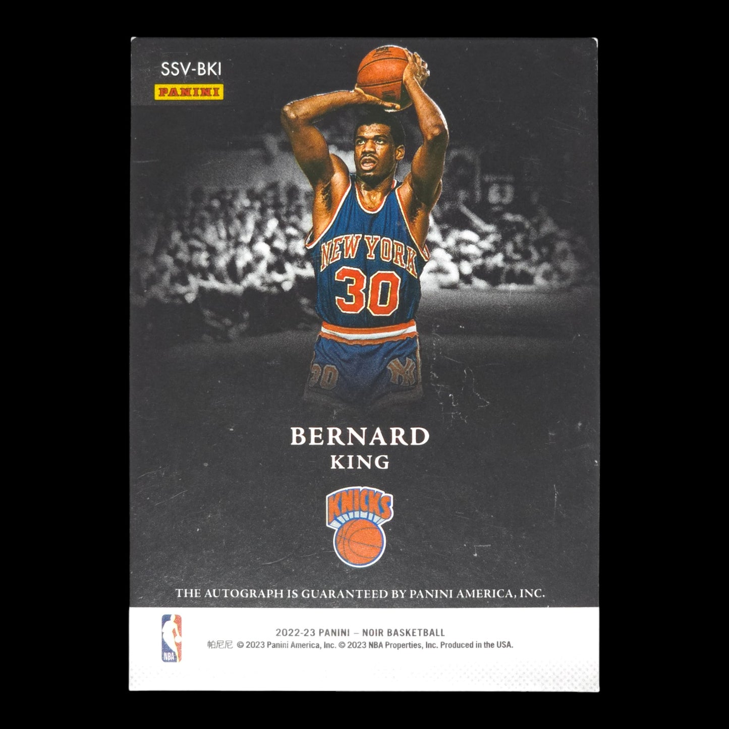 2022-23 BERNARD KING Spotlight Signatures On Card Gold Ink 97/99 Noir SSV-BKI