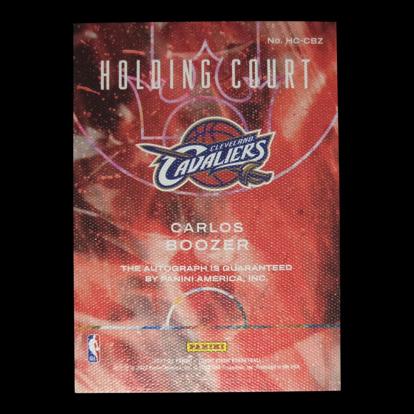 2021-22 CARLOS BOOZER Holding Court Auto Court Kings Cavs HC-CBZ