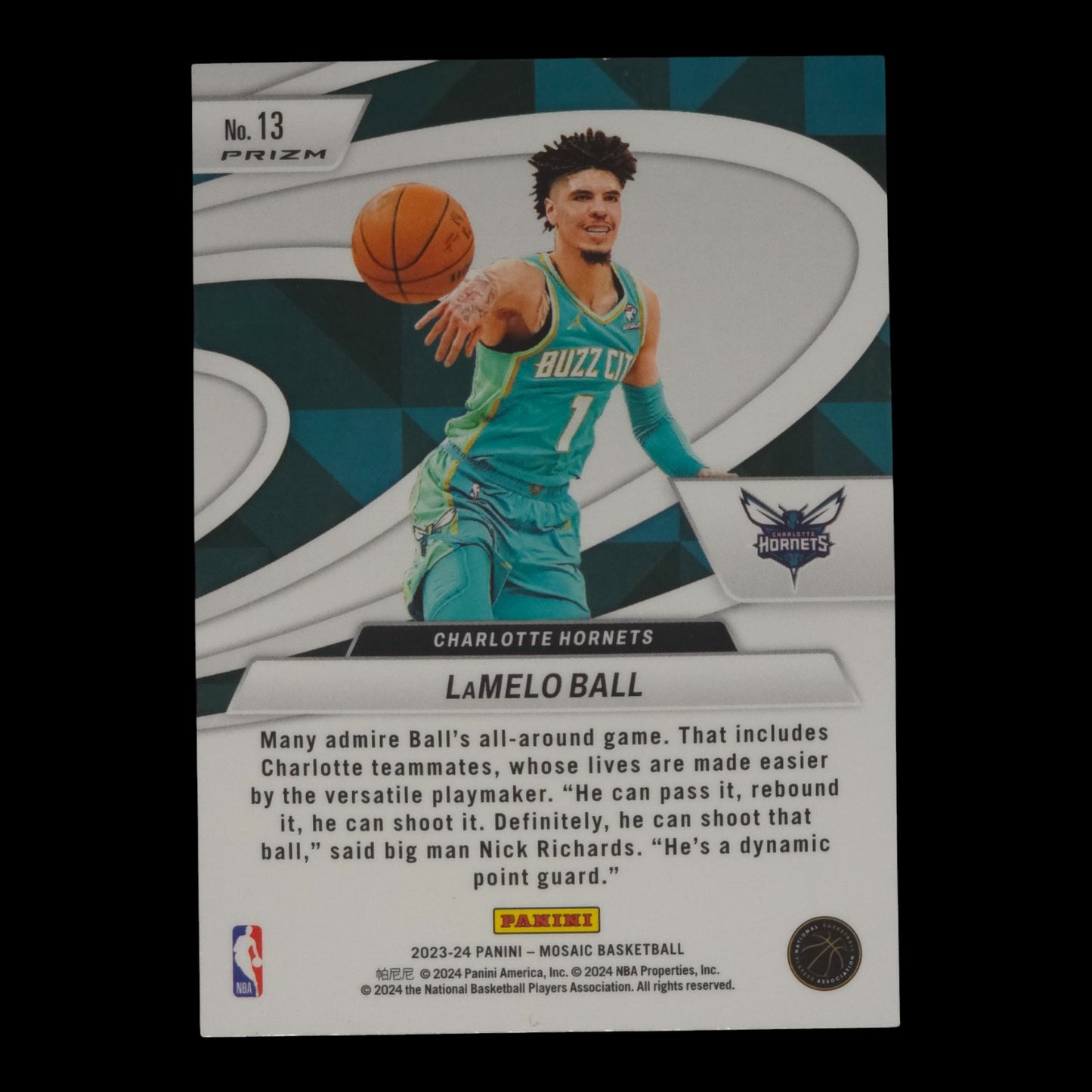 2023-24 LAMELO BALL Give and Go Green Mosaic Hornets #13