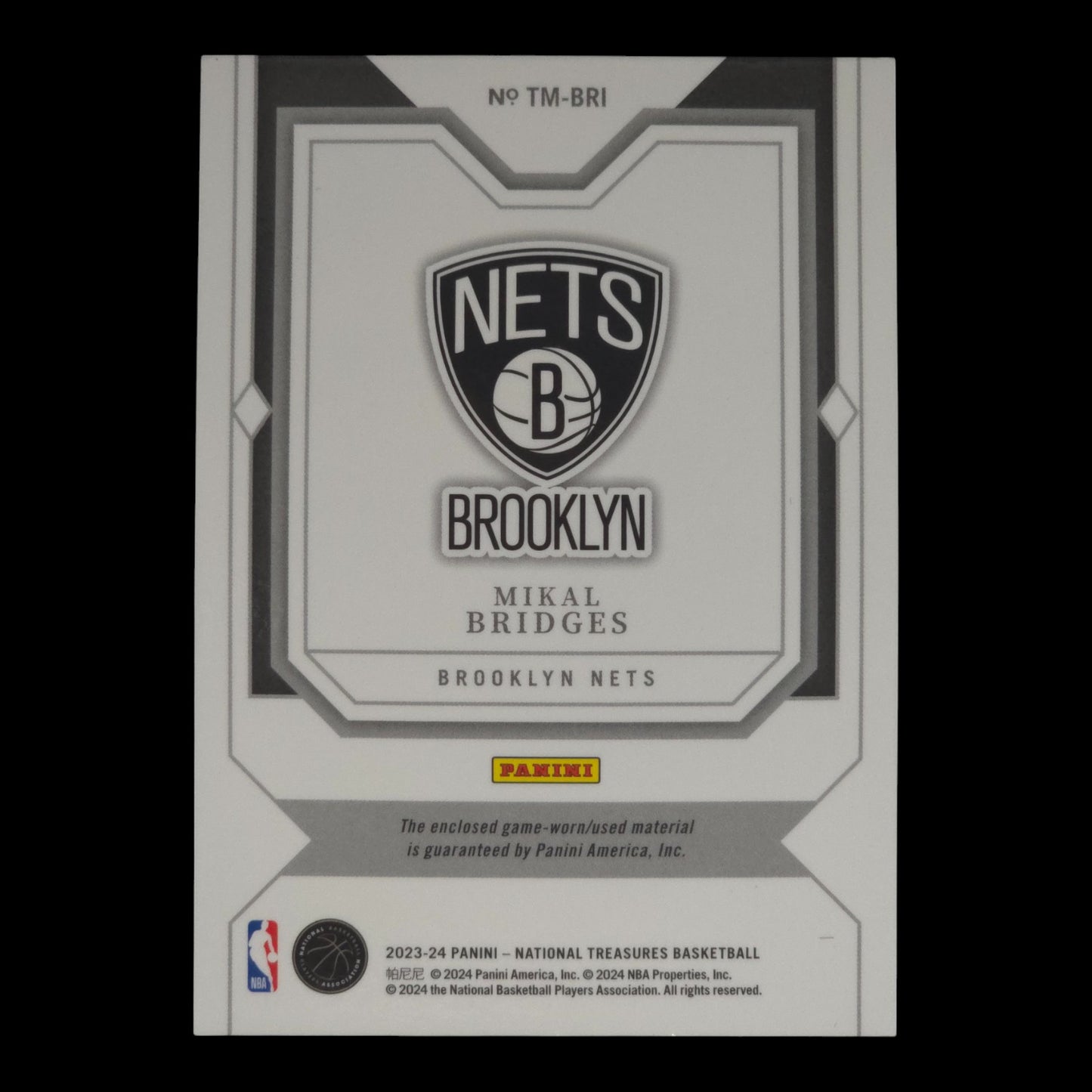 2023-24 MIKAL BRIDGES Timeline Materials 42/99 NT Nets TM-BRI