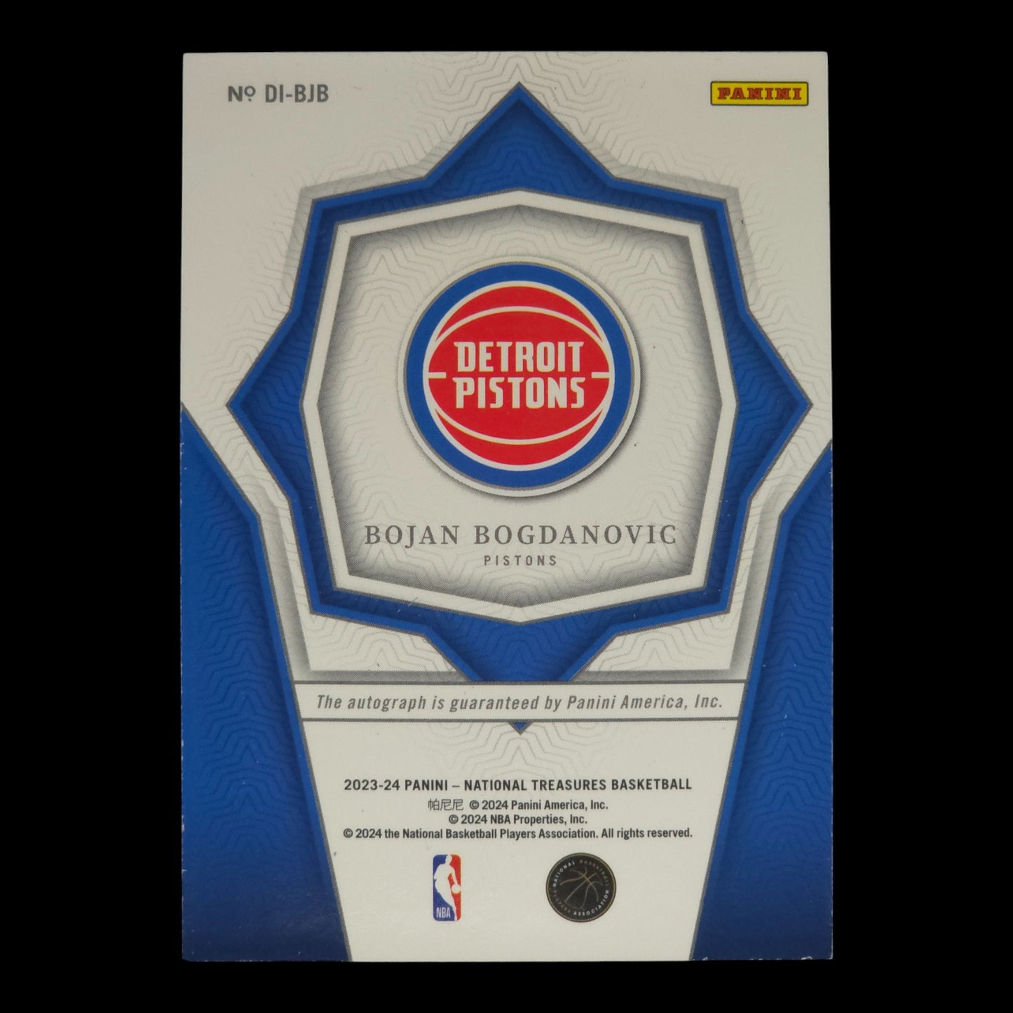 2023-24 BOJAN BOGDANOVIC Definitive Ink 26/49 NT Pistons DI-BJB