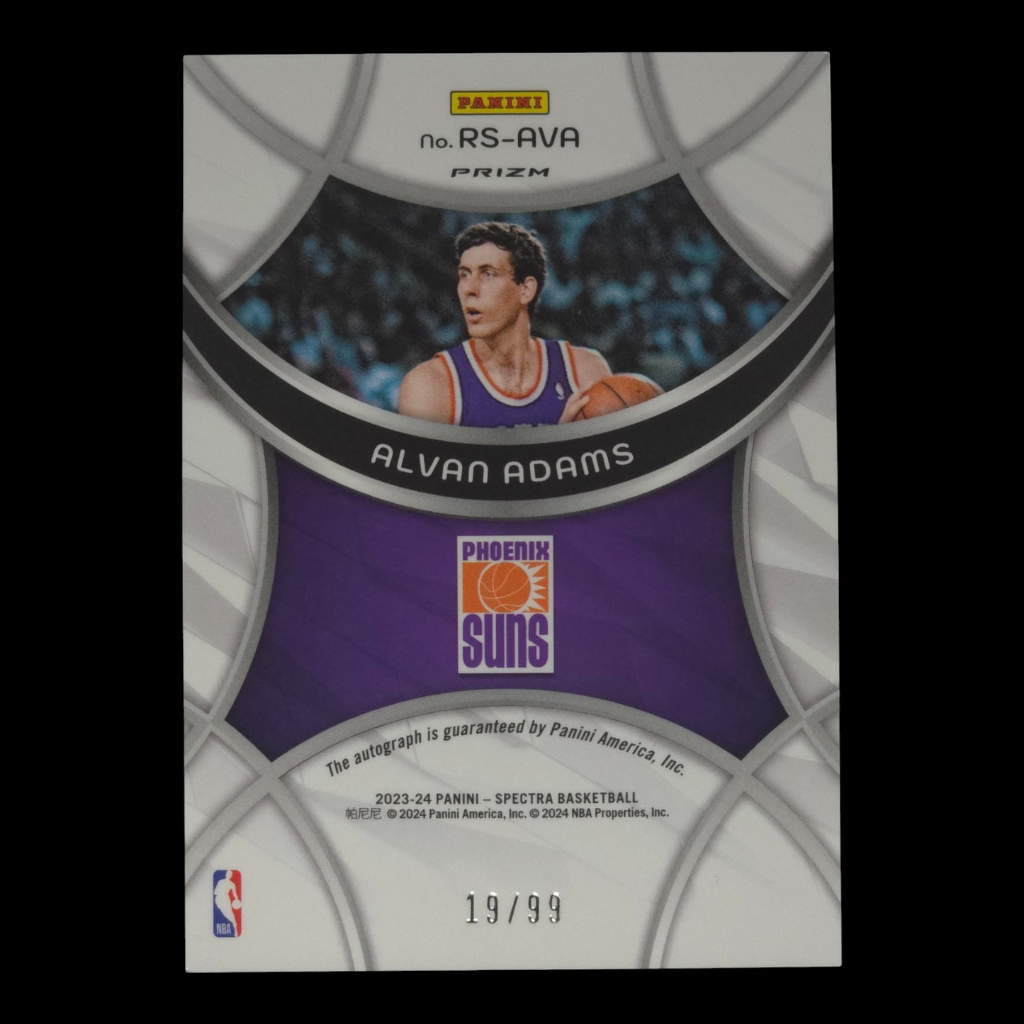 2023-24 ALVAN ADAMS Radiant Autograph 19/99 Spectra Suns RS-AVA