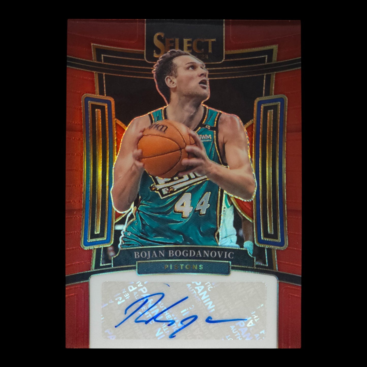 2023-24 BOJAN BOGDANOVIC Red Auto 72/99 Select Pistons SS-BOG