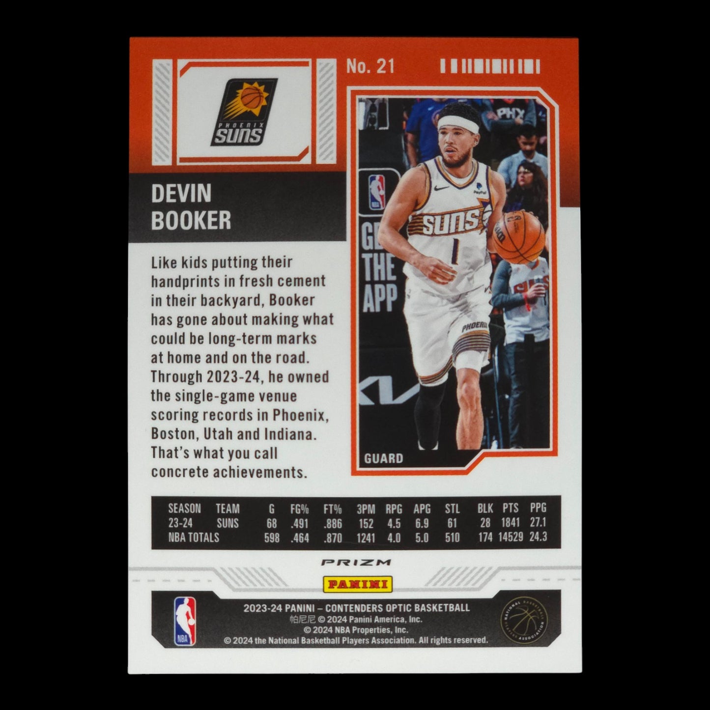 2023-24 DEVIN BOOKER Season Ticket Red Contenders Optic #21