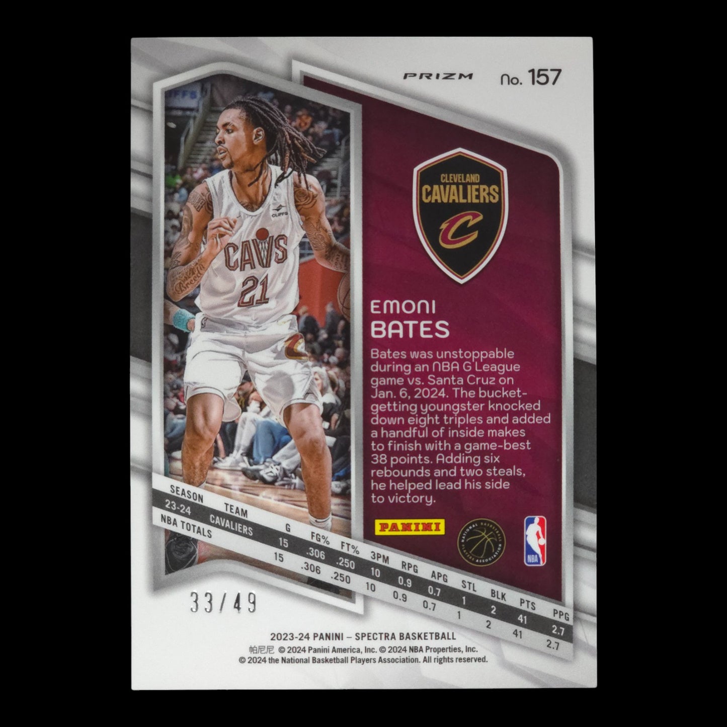 2023-24 EMONI BATES Astral 33/49 Spectra Cavs #157
