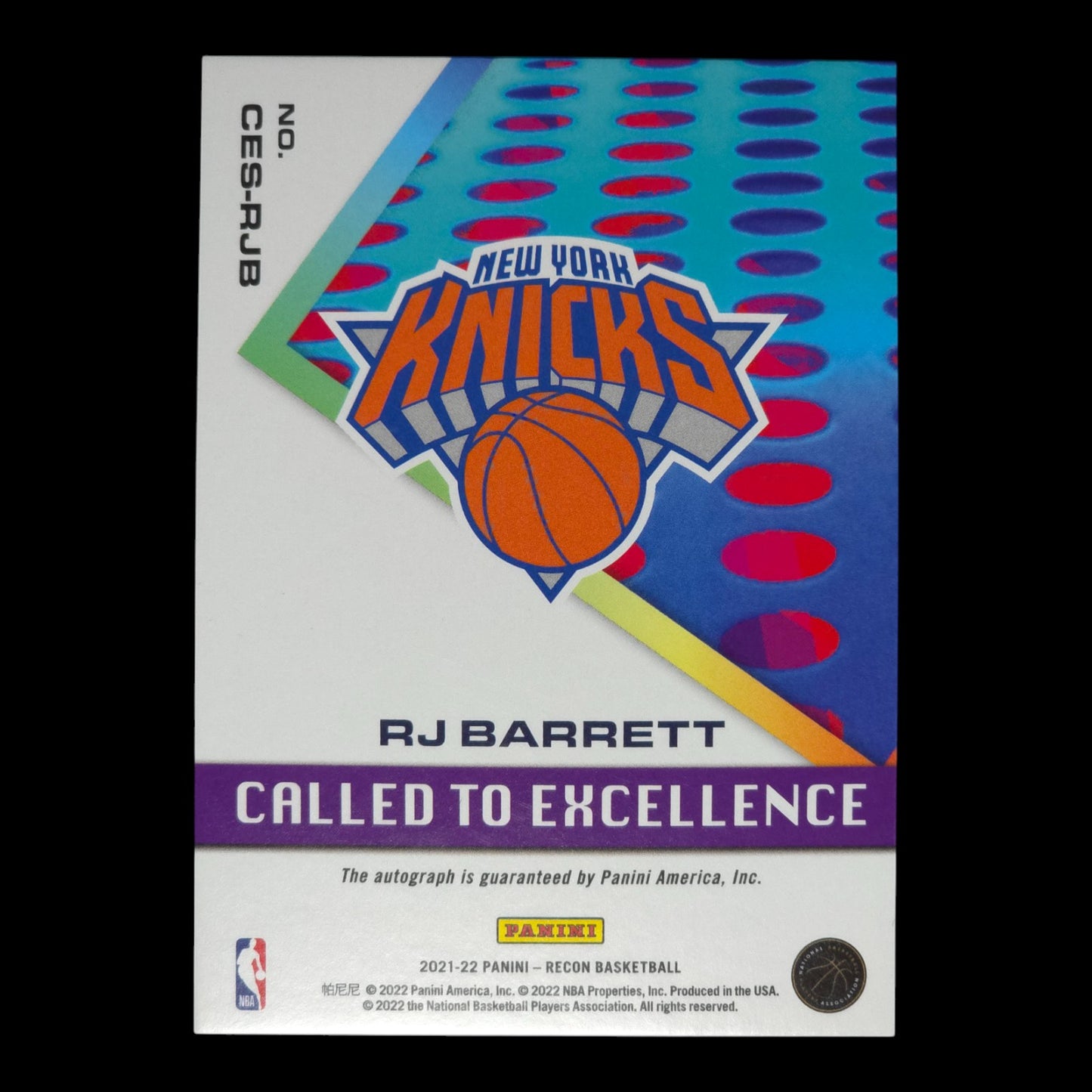 2021-22 RJ BARRETT Called to Excellence Auto 10/35 Recon CES-RJB