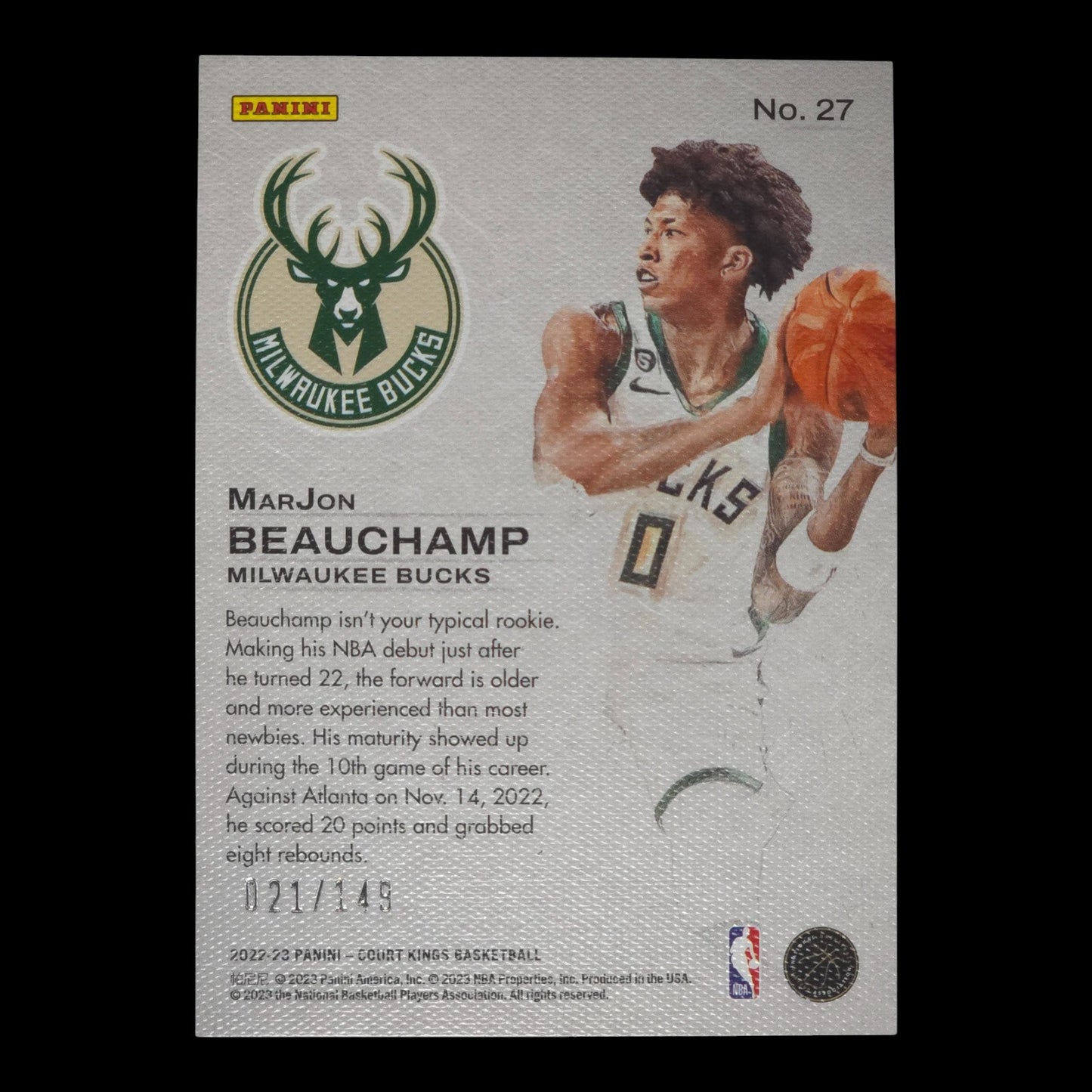 2022-23 MARJON BEAUCHAMP Works In Progress Ruby 21/149 Court Kings #27