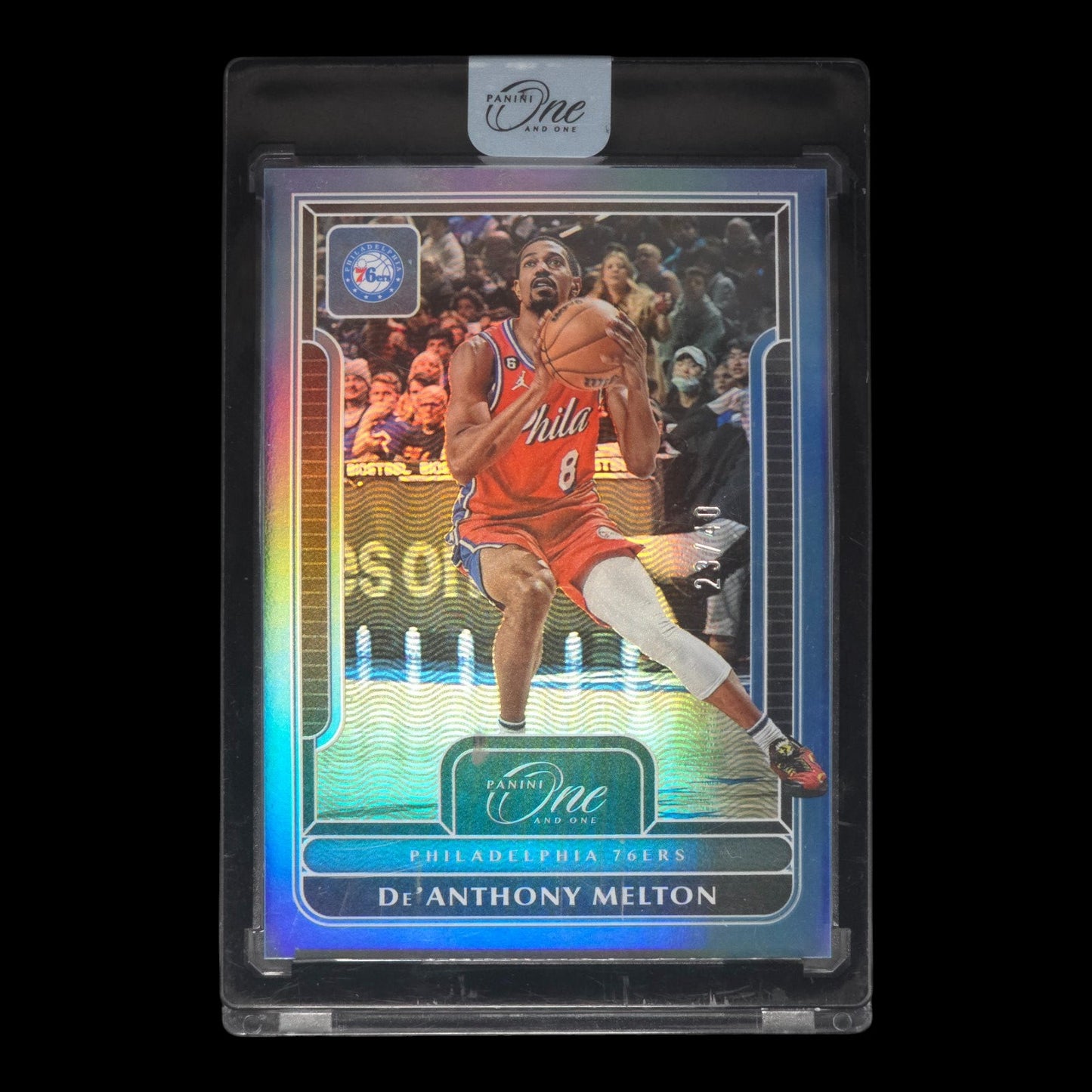 2022-23 DE'ANTHONY MELTON Blue 23/40 Panini One & One 76ers #76