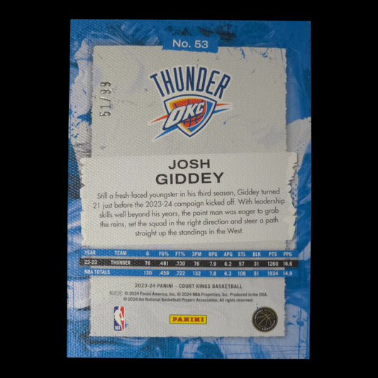2023-24 JOSH GIDDEY Sapphire 51/99 Court Kings OKC #53