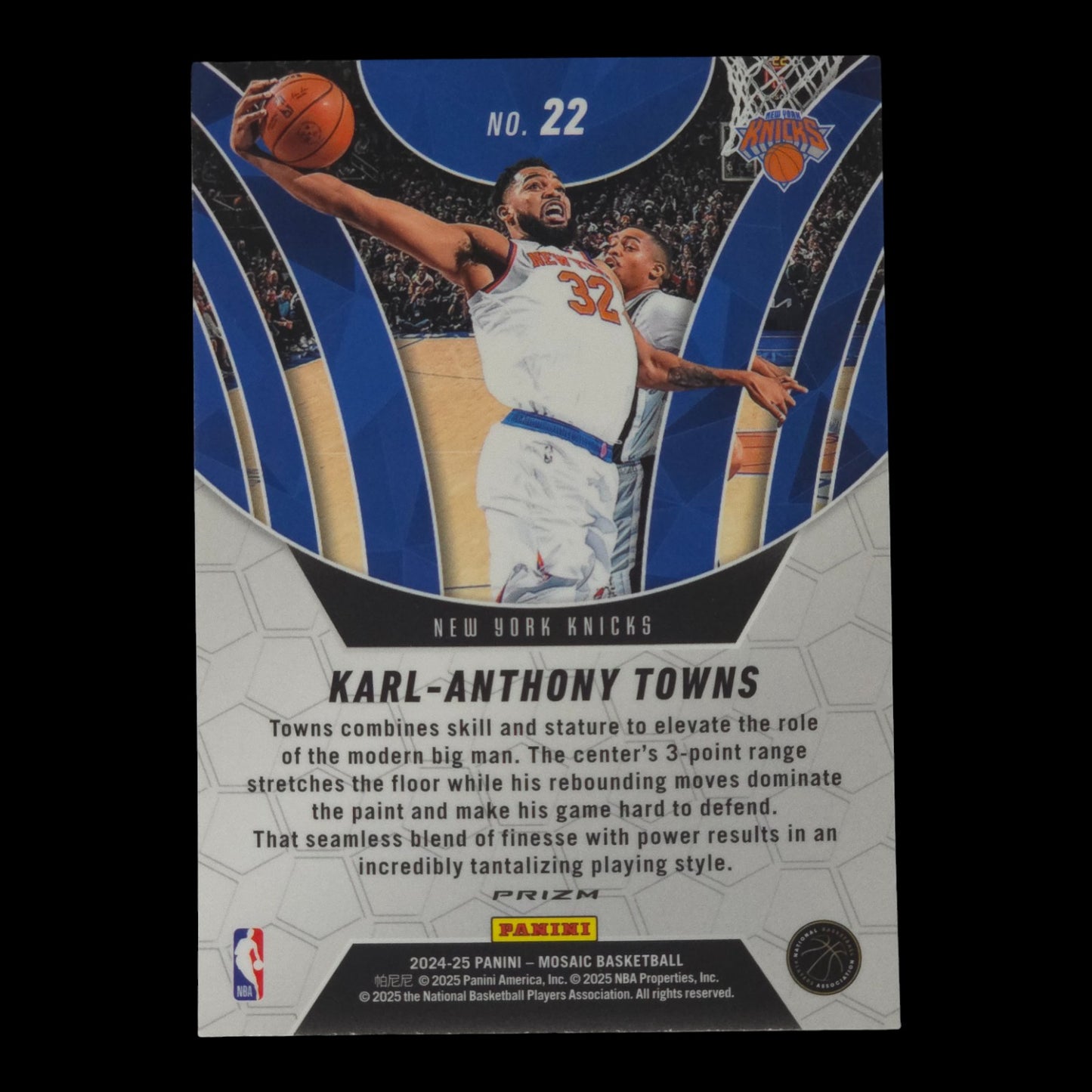 2024-25 KARL-ANTHONY TOWNS Silver Mosaic Elevate Knicks #22