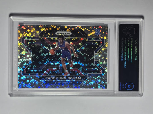 2021-22 CADE CUNNINGHAM Rookie Variation Fast Break Prizm TCG 9 Pistons