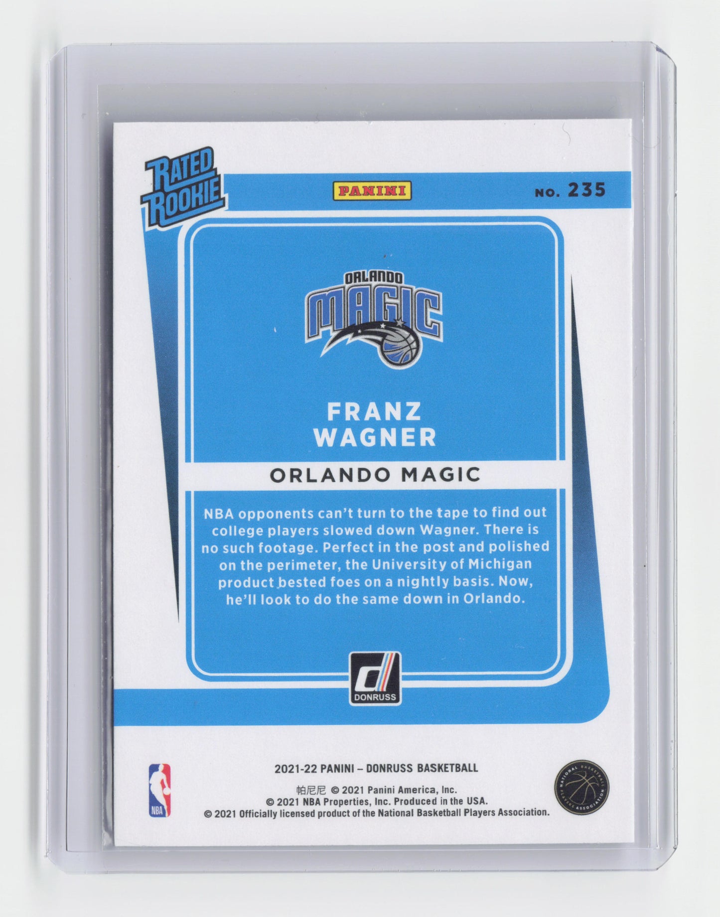2021-22 FRANZ WAGNER - Rated Rookie - Donruss - Magic #235