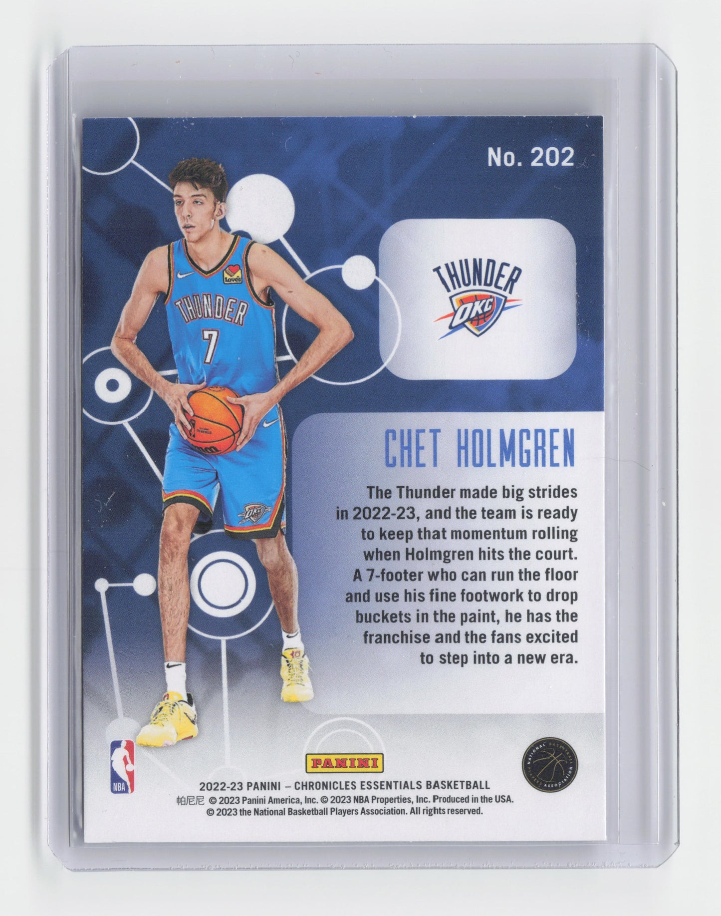 2022-23 CHET HOLMGREN - Rookie Base - Elite - OKC #202
