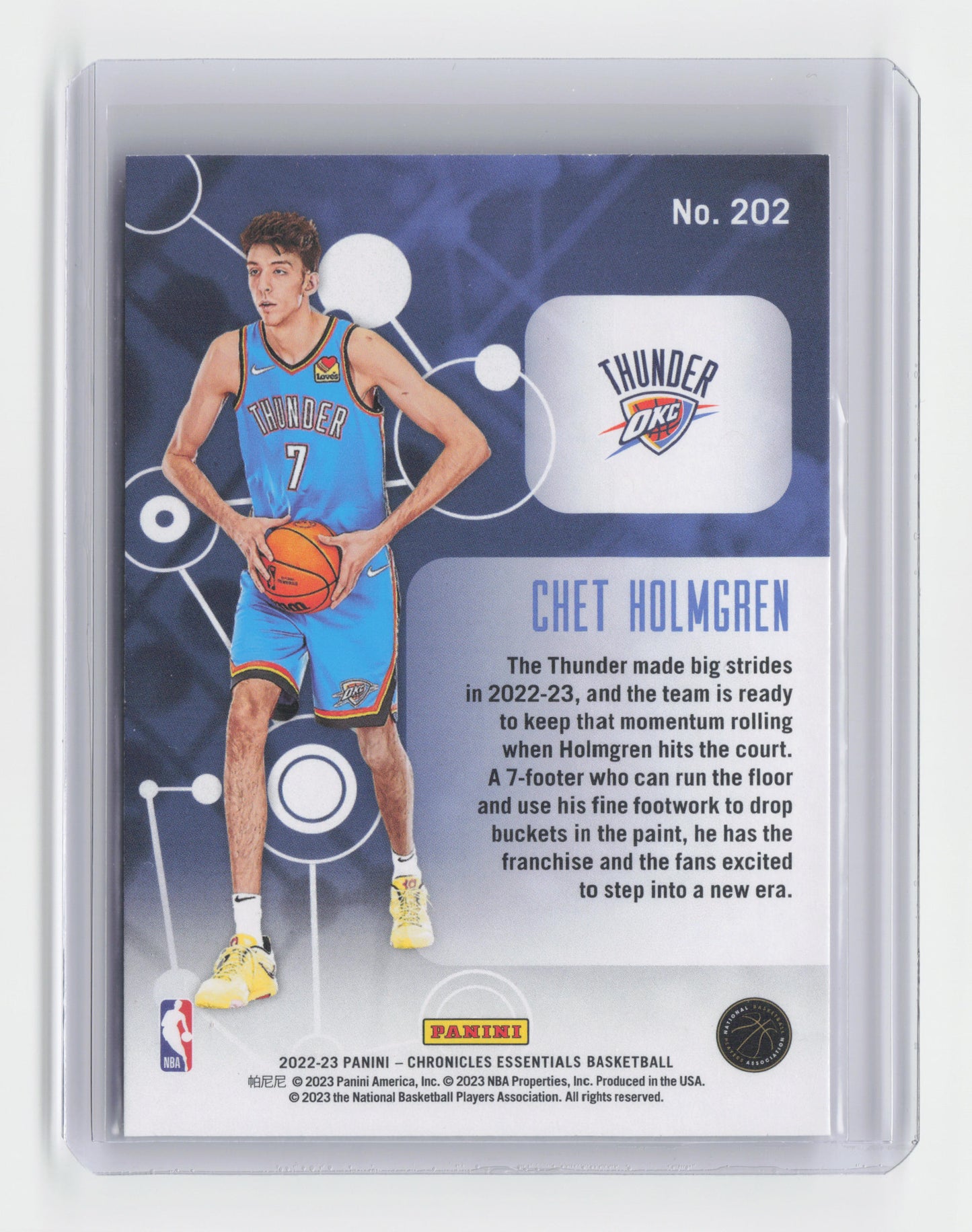 2022-23 CHET HOLMGREN - Rookie Base - Elite - OKC #202