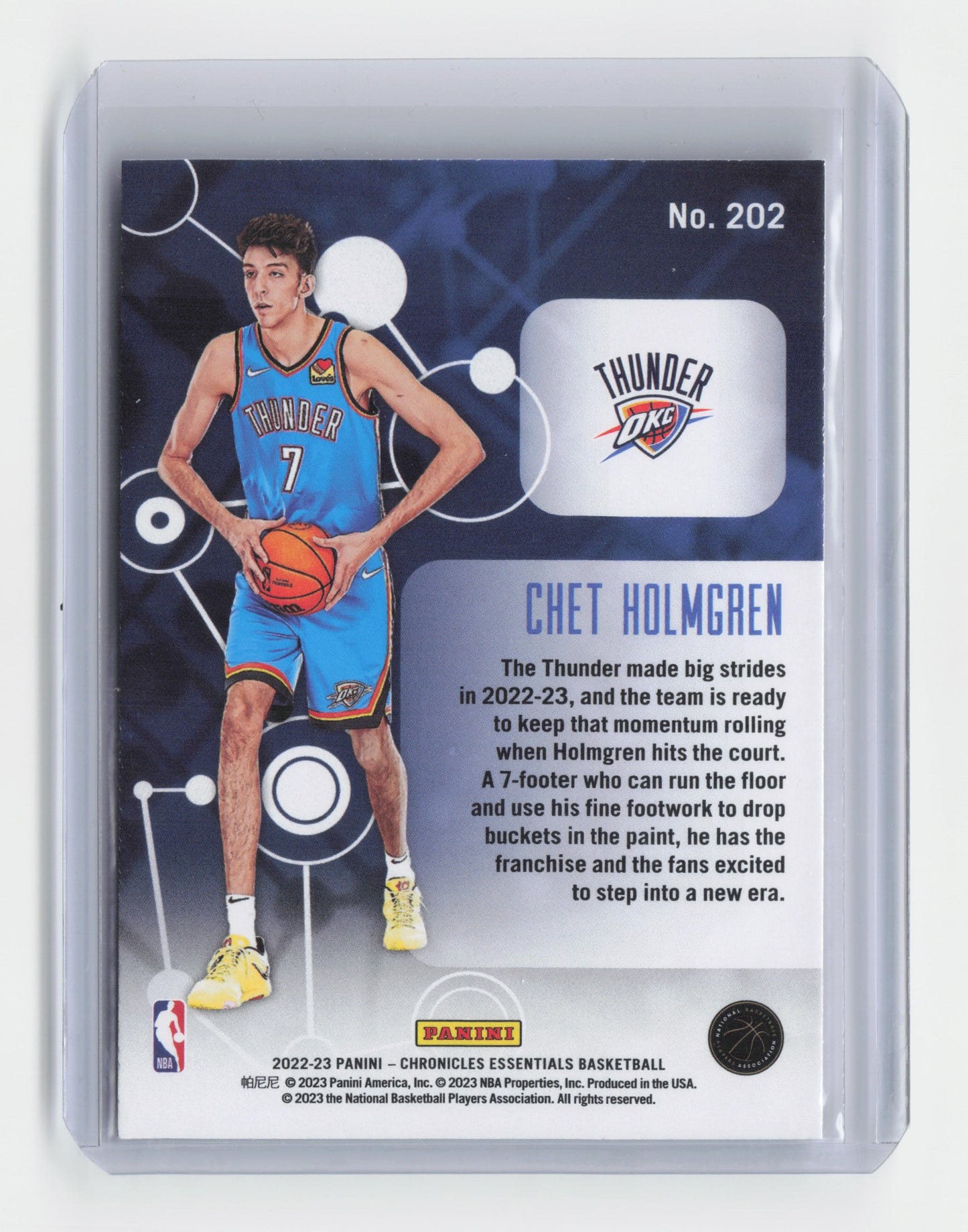 2022-23 CHET HOLMGREN - Rookie Base - Elite - OKC #202