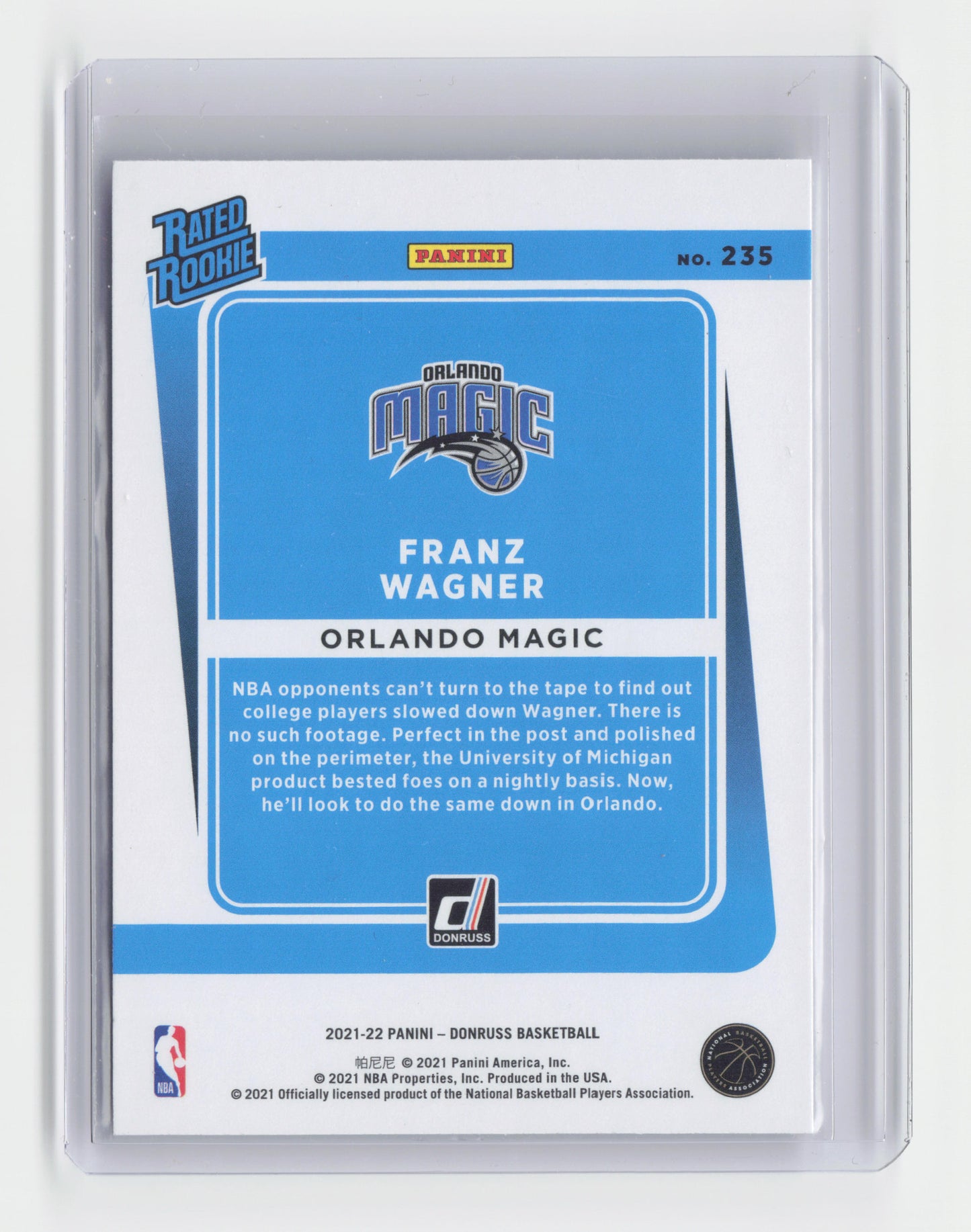 2021-22 FRANZ WAGNER - Rated Rookie - Donruss - Magic #235