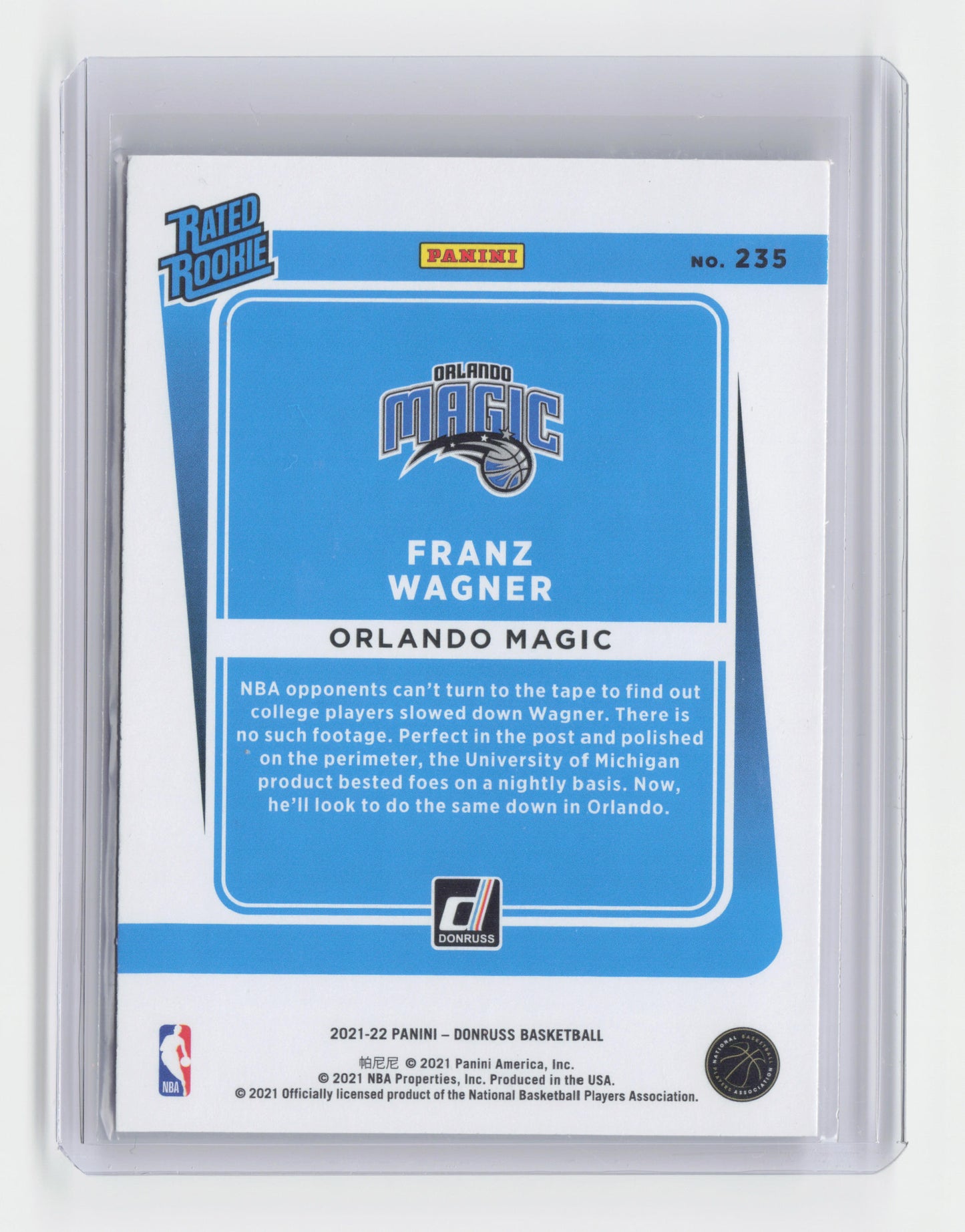 2021-22 FRANZ WAGNER - Rated Rookie - Donruss - Magic #235