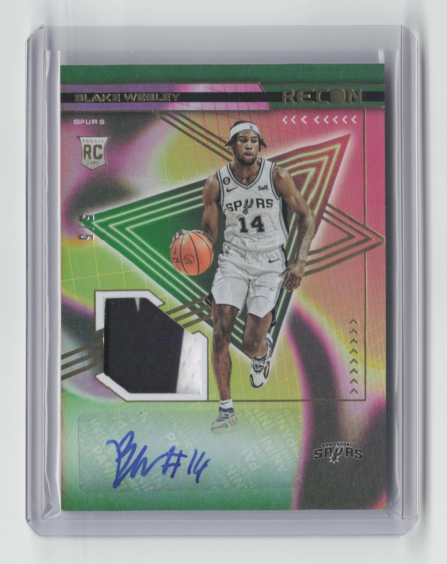 2022-23 BLAKE WESLEY - Dual Patch RPA 5/5 Bookend - Recon - Spurs