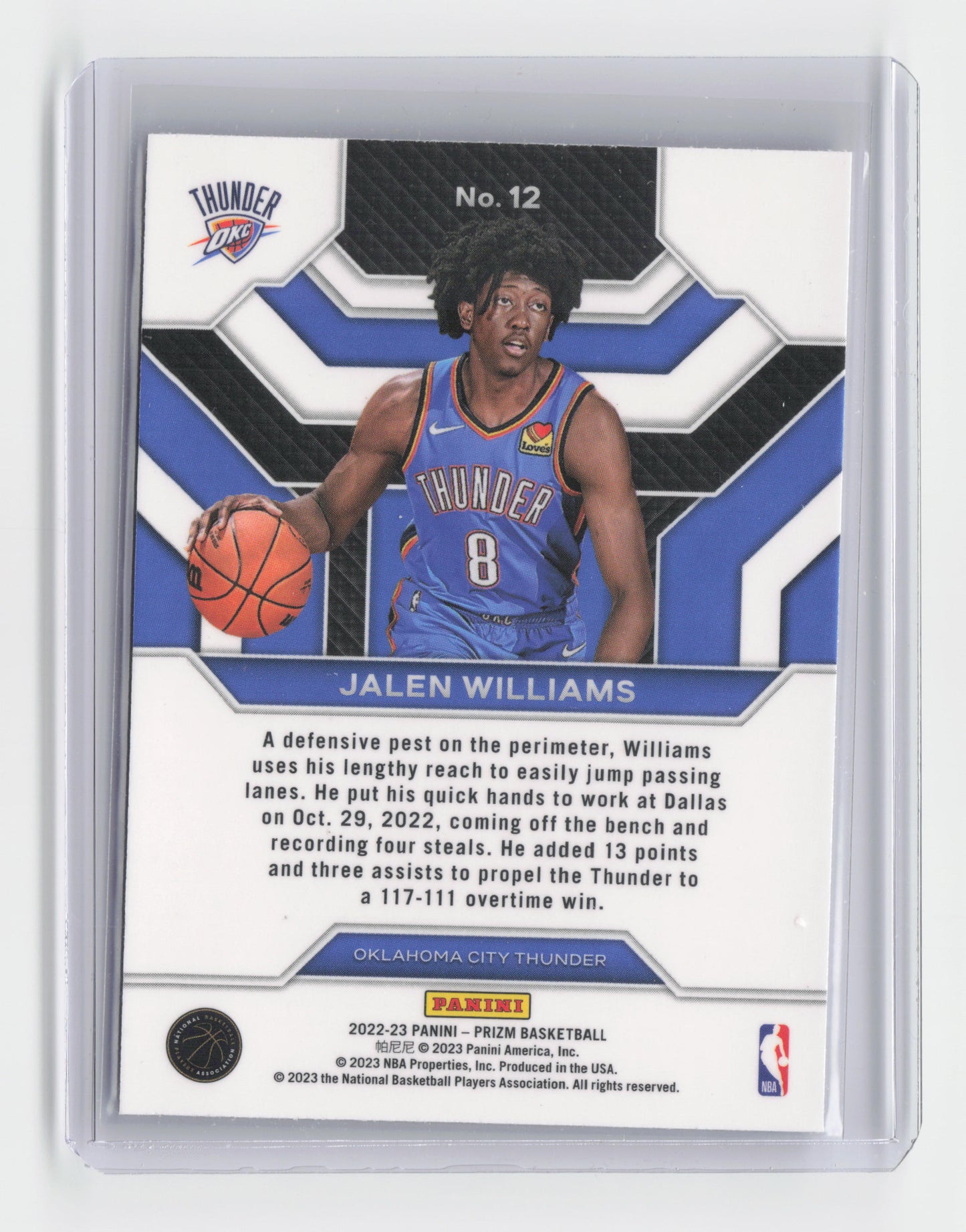 2022-23 - JALEN WILLIAMS - Emergent Insert - Prizm - OKC - #12