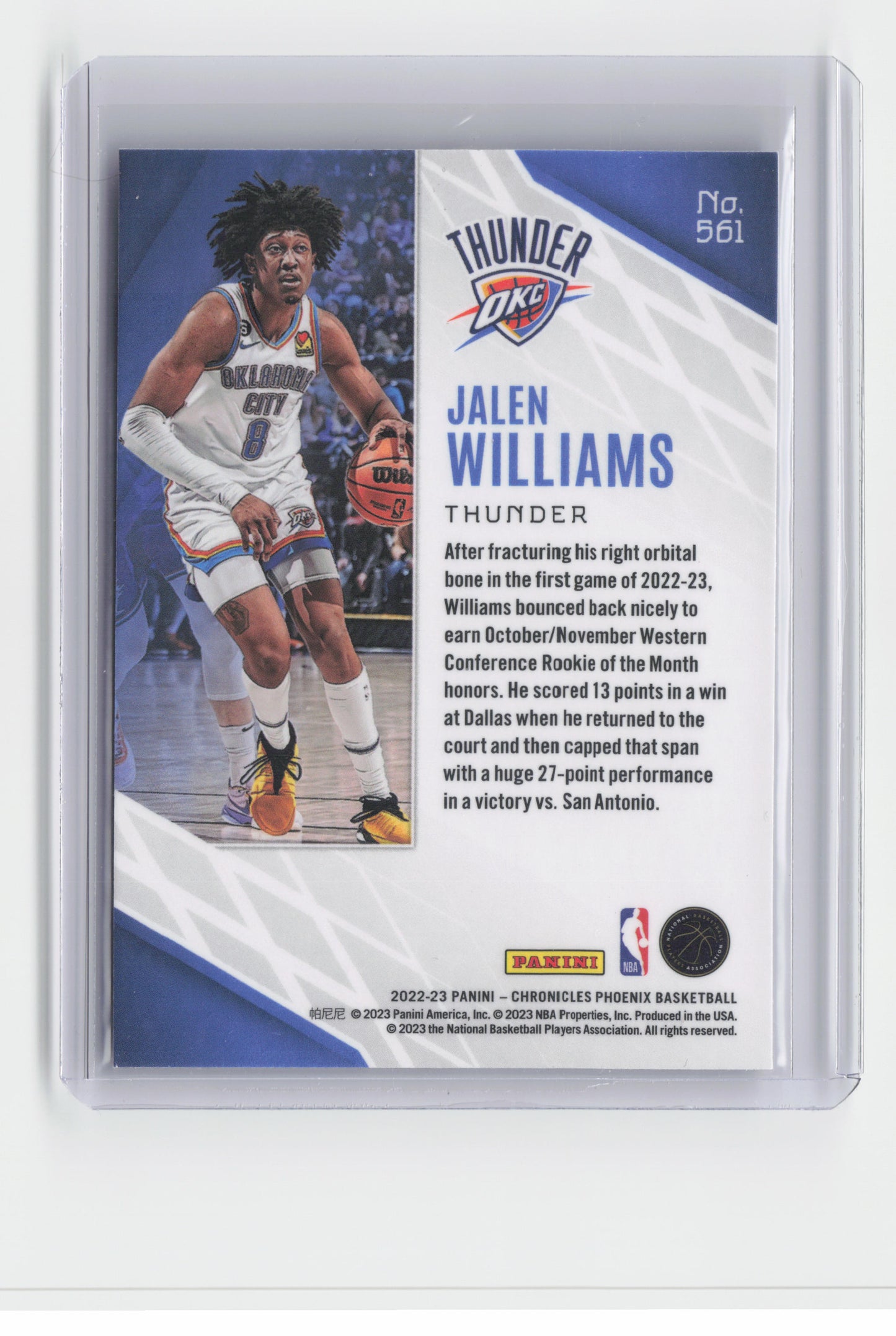 2022-23 - JALEN WILLIAMS - Rookie Base - Phoenix - OKC - #561