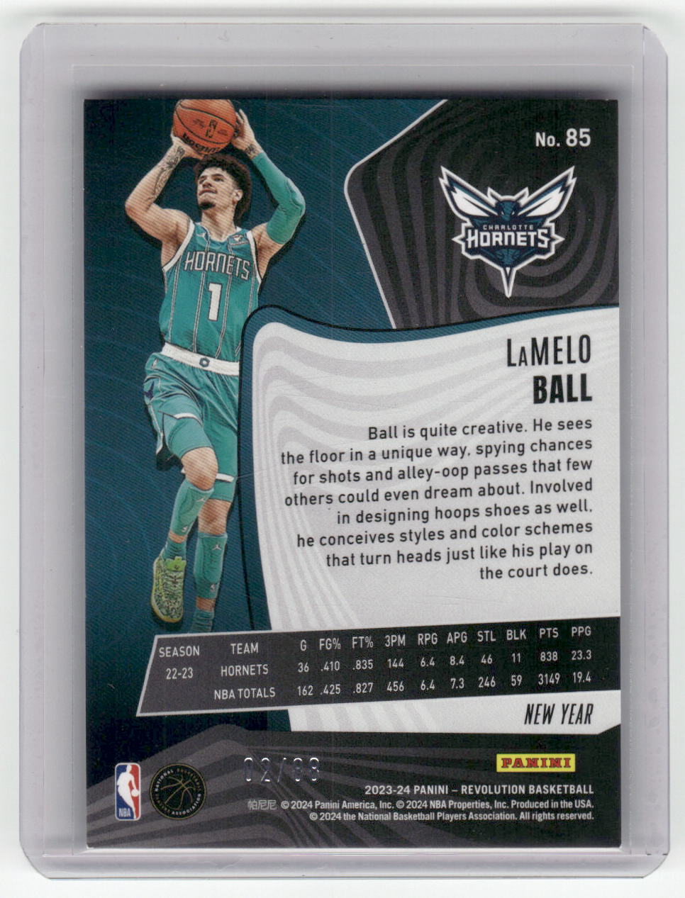 2023-24 LAMELO BALL Chinese New Year Ice 02/88 Revolution Hornets #85