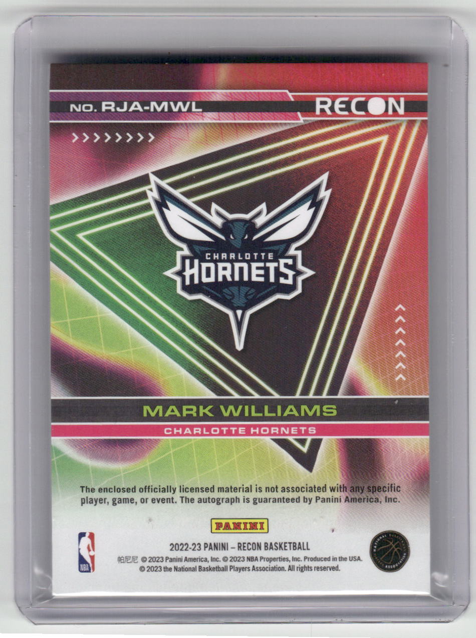 2022-23 MARK WILLIAMS RPA 49/99 Hornets Recon RJA-MWL