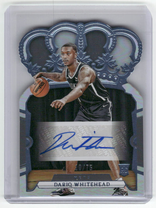 2023-24 DARIQ WHITEHEAD Rookie Auto 10/75 Crown Nets RC-DAR