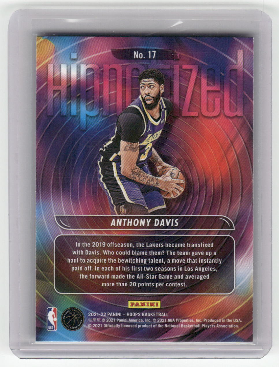 2021-22 ANTHONY DAVIS Hypnotized Holo Hoops Lakers #17