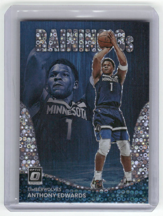 2022-23 ANTHONY EDWARDS Raining 3s Disco Twolves Donruss #2