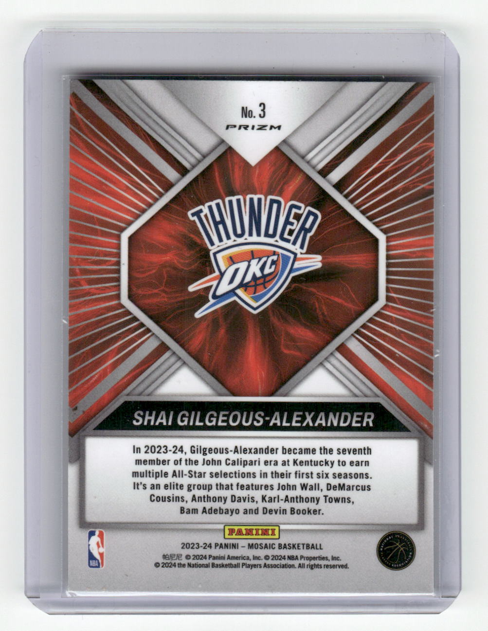 2023-24 SHAI GILGEOUS-ALEXANDER Overdrive SP OKC Mosaic #3