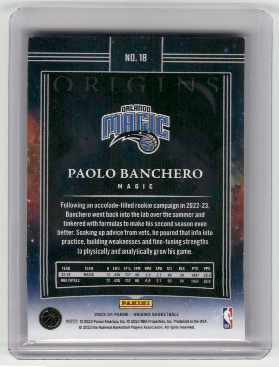2023-24 PAOLO BANCHERO Pink 22/60 Origins Magic #18