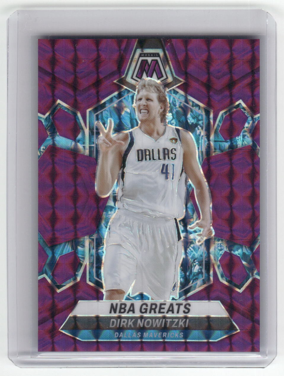 2023-24 DIRK NOWITZKI NBA Greats Purple 89/99 Mosaic Mavs #298