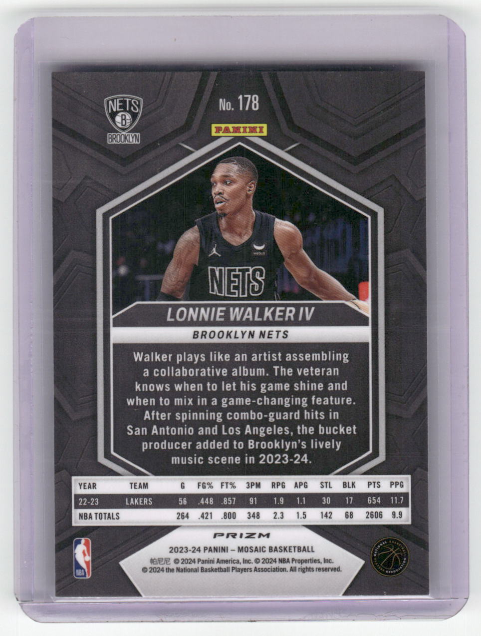 2023-24 LONNIE WALKER IV Prizm Mosaic Nets #178