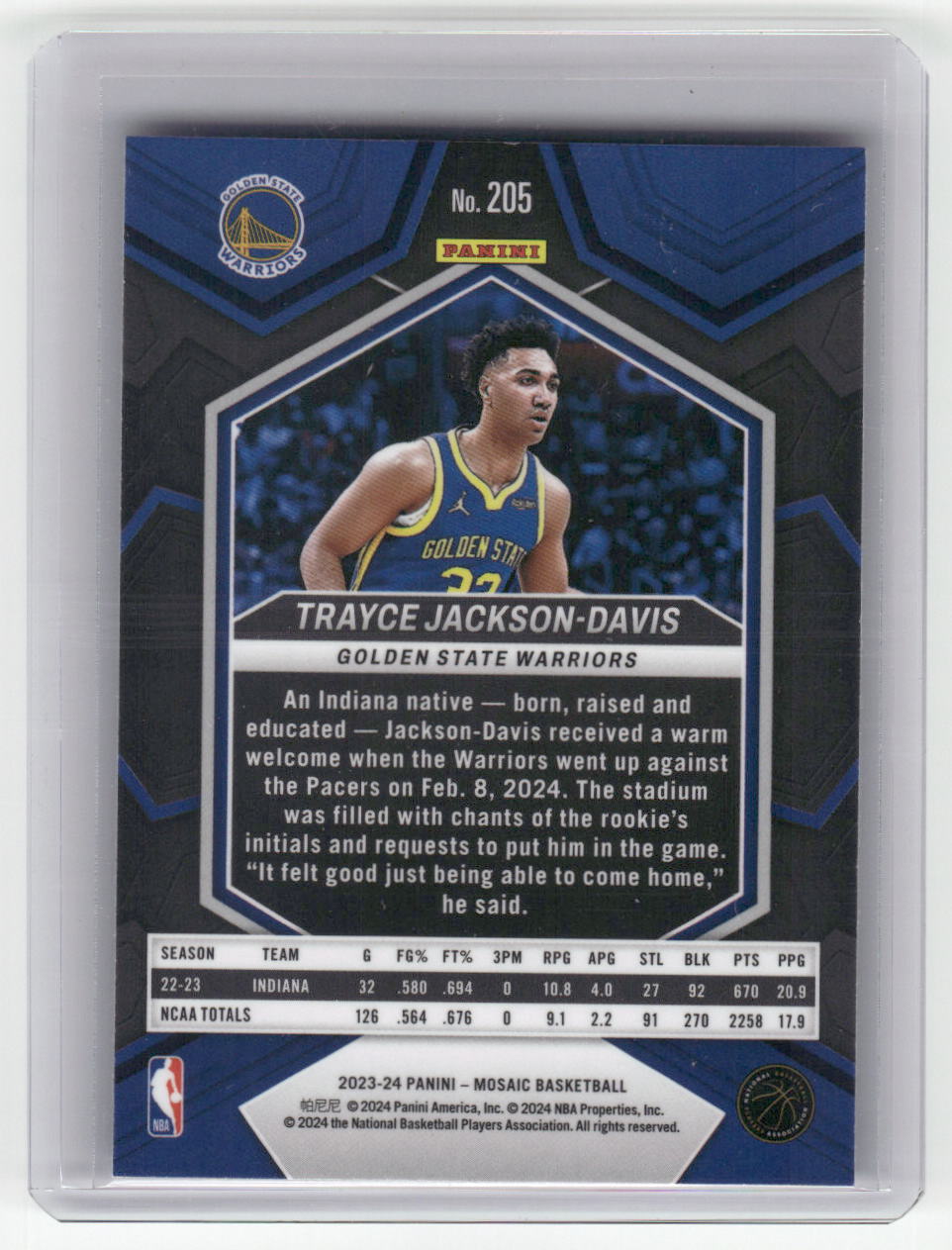 2023-24 TRAYCE JACKSON-DAVIS Rookie Mosaic GWS #205