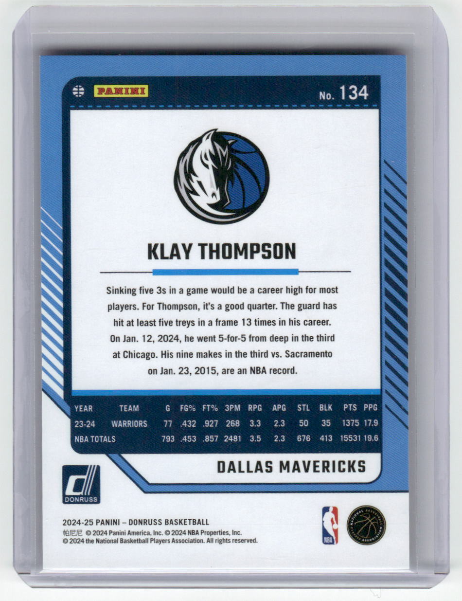2024-25 KLAY THOMPSON Hyper 62/125 Mavericks Donruss #134