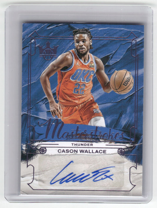 2024-25 CASON WALLACE Masterstrokes Violet Auto 23/35 Court Kings OKC