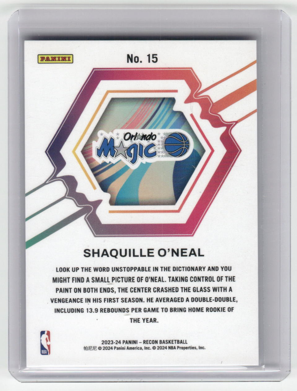 2023-24 SHAQUILLE O'NEAL Rookie Review Recon Magic #15