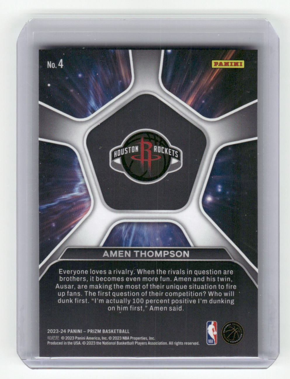 2023-24 AMEN THOMPSON Rookie Deep Space Prizm Rockets #4